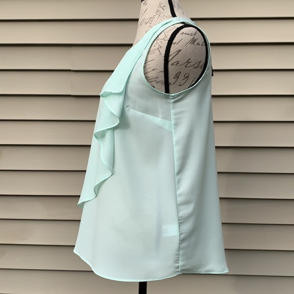 Apt 9 Sleeveless Ruffled Overlay - Moonlight Jade - Picture 5 of 15